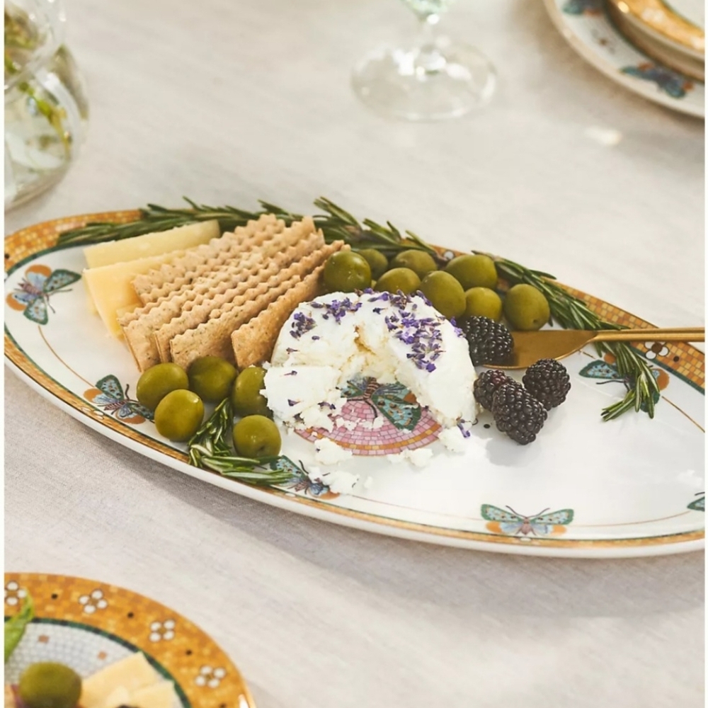 ANTHROPOLOGIE Bistro Tile Stoneware Platter: Garden Edition in Butterfly - Picture 4 of 6